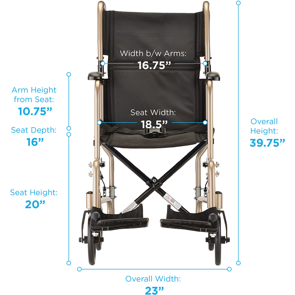 Steel Transport Chair Measurements